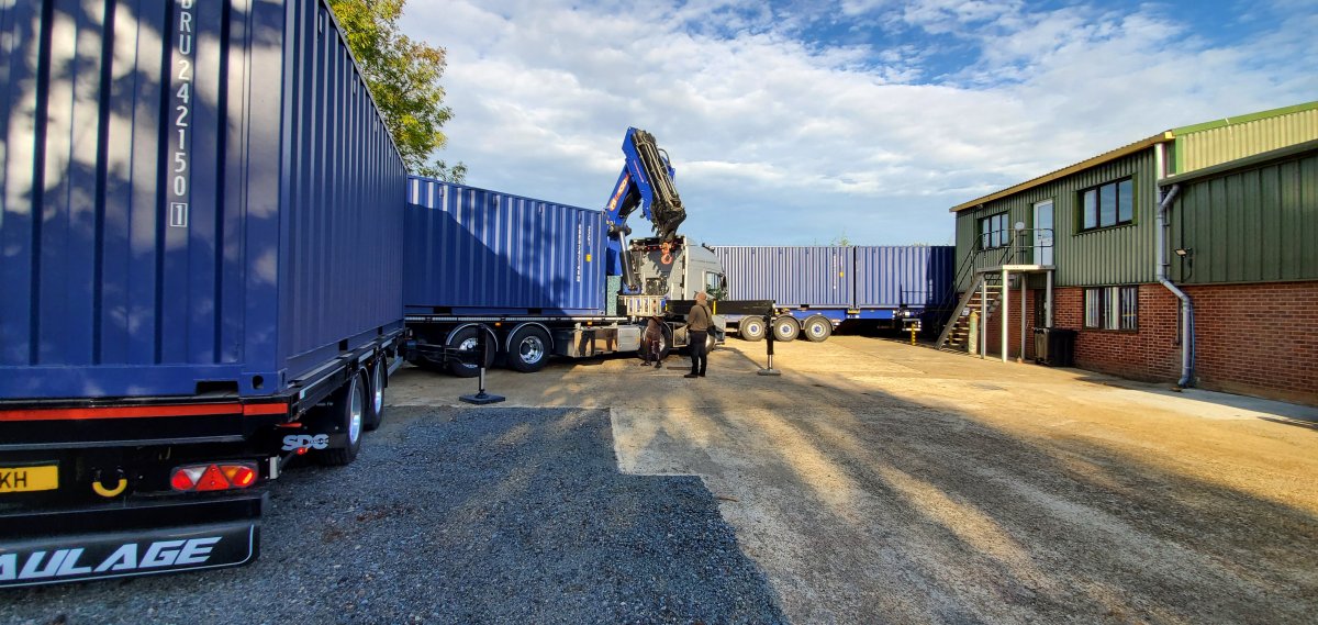 New storage containers delivered to Broadland Self Storage